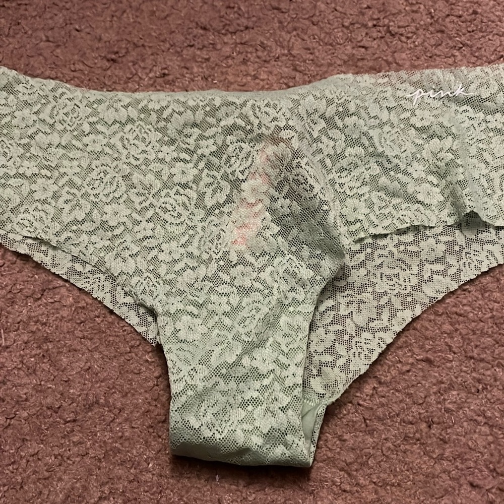 Nwt green Victoria’s Secret pink panty size medium